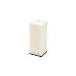 Intimate unscented white palm wax candle - kvadratine bekvapė balta palmių vaško žvakė