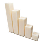Intimate unscented white palm wax candle, squares 12 cm- kvadratinė bekvapė balta palmių vaško žvakė