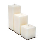 Intimate unscented white palm wax candle - kvadratinė bekvapė balta palmių vaško žvakė