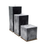 Intimate unscented white palm wax candle - kvadratinė bekvapė juoda palmių vaško žvakė