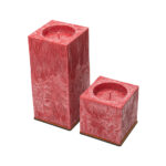 Intimate unscented red palm wax candle, squares 12 cm- kvadratinė bekvapė raudona palmių vaško žvakė