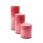 Intimate unscented white palm wax candle - apvali bekvapė raudona palmių vaško žvakė