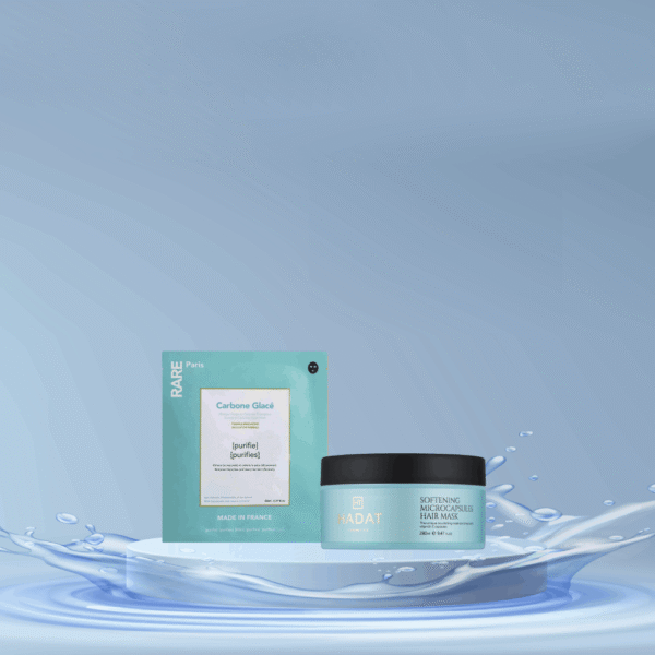 Magical Beauty ritual| Rare Paris Carbone Glacé Purifying Face Mask - valomoji veido kaukė ir Hadat Cosmetics Softening Microcapsule Hair Mask -glotninanti, maitinamoji kaukė 280 ml - Image 1