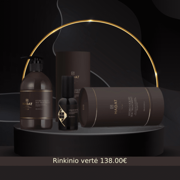 HADAT LUXURY PASIULYMAS! Hydro silk plaukų kaukė 500 ml ir DOVANA Hadat Cosmetics plaukų aliejus 60 ml, mėginukai. - Image 1