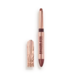 Rose-gold cosmetic pen set in a white case, with the cap removed to reveal a brown-ish tip (dual-ended eyeliner/brush appearance).
