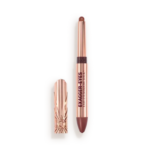 Rose-gold cosmetic pen set in a white case, with the cap removed to reveal a brown-ish tip (dual-ended eyeliner/brush appearance).