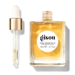 images - shopcosmoprof.com Bottle of Gisou honey-infused hair oil with dropper, 20 ml, on a white background